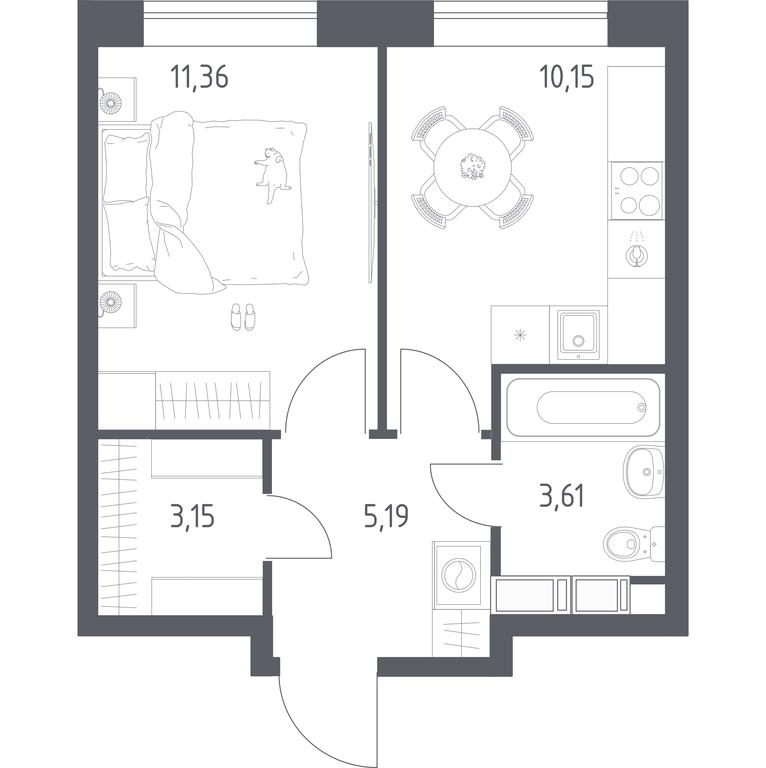 Apartment Sale, 33.46平方米 at Tsvetochnye Poliany, kvartal № 23, Filimonkovskoye Municipal Formation, Moscow, Russia #1 Apartment Sale, 33.46平方米 at Tsvetochnye Poliany, kvartal № 23, Filimonkovskoye Municipal Formation, Moscow, Russia #1