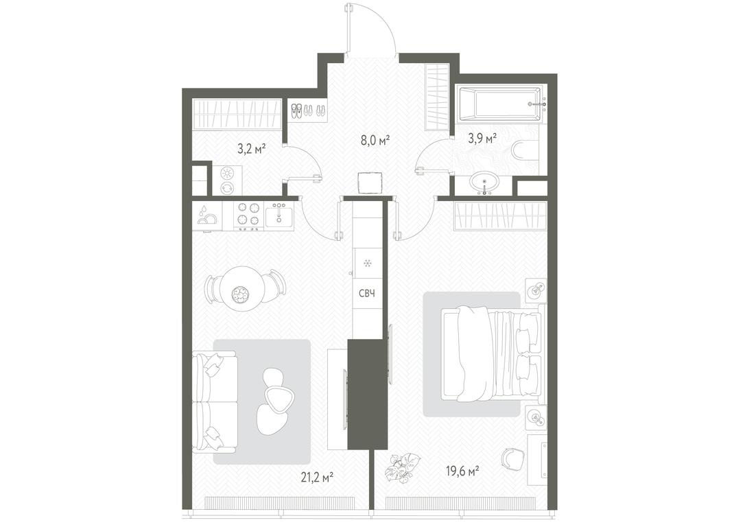 1-BD Apartment Sale, 55.9 sq. m. at One, 1st Krasnogvardeysky Drive, 11, Moscow, Russia #1 1-BD Apartment Sale, 55.9 sq. m. at One, 1st Krasnogvardeysky Drive, 11, Moscow, Russia #1