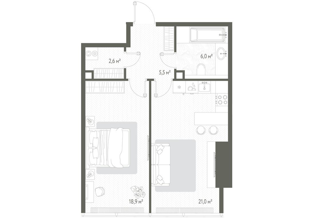 1-BD Apartment Sale, 54.2平方米 at One, 1st Krasnogvardeysky Drive, 11, Moscow, Russia #1 1-BD Apartment Sale, 54.2平方米 at One, 1st Krasnogvardeysky Drive, 11, Moscow, Russia #1