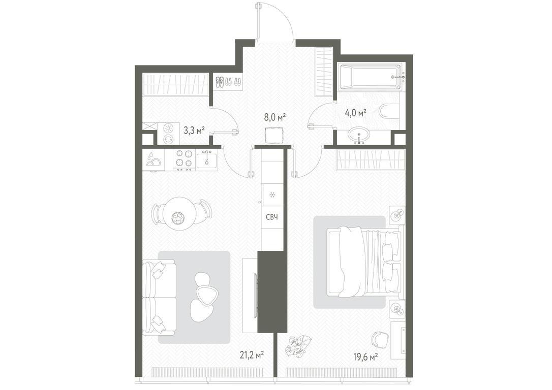 1-BD Apartment Sale, 56.6 sq. m. at One, 1st Krasnogvardeysky Drive, 11, Moscow, Russia #1 1-BD Apartment Sale, 56.6 sq. m. at One, 1st Krasnogvardeysky Drive, 11, Moscow, Russia #1