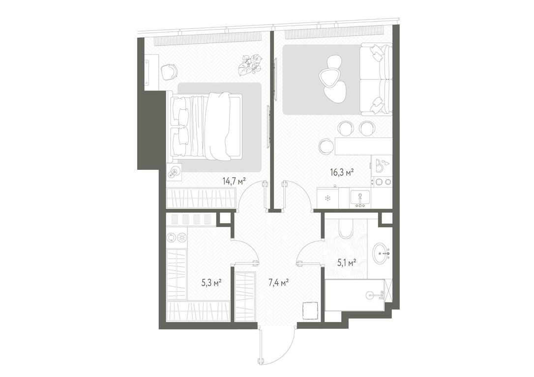 1-BD Apartment Sale, 48.8 sq. m. at One, 1st Krasnogvardeysky Drive, 11, Moscow, Russia #1 1-BD Apartment Sale, 48.8 sq. m. at One, 1st Krasnogvardeysky Drive, 11, Moscow, Russia #1