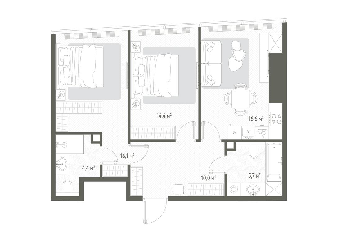 2-BD Apartment Sale, 67.4 sq. m. at One, 1st Krasnogvardeysky Drive, 11, Moscow, Russia #1 2-BD Apartment Sale, 67.4 sq. m. at One, 1st Krasnogvardeysky Drive, 11, Moscow, Russia #1