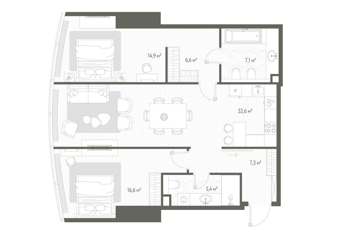 2-BD Apartment Sale, 90.5 sq. m. at One, 1st Krasnogvardeysky Drive, 11, Moscow, Russia #1 2-BD Apartment Sale, 90.5 sq. m. at One, 1st Krasnogvardeysky Drive, 11, Moscow, Russia #1