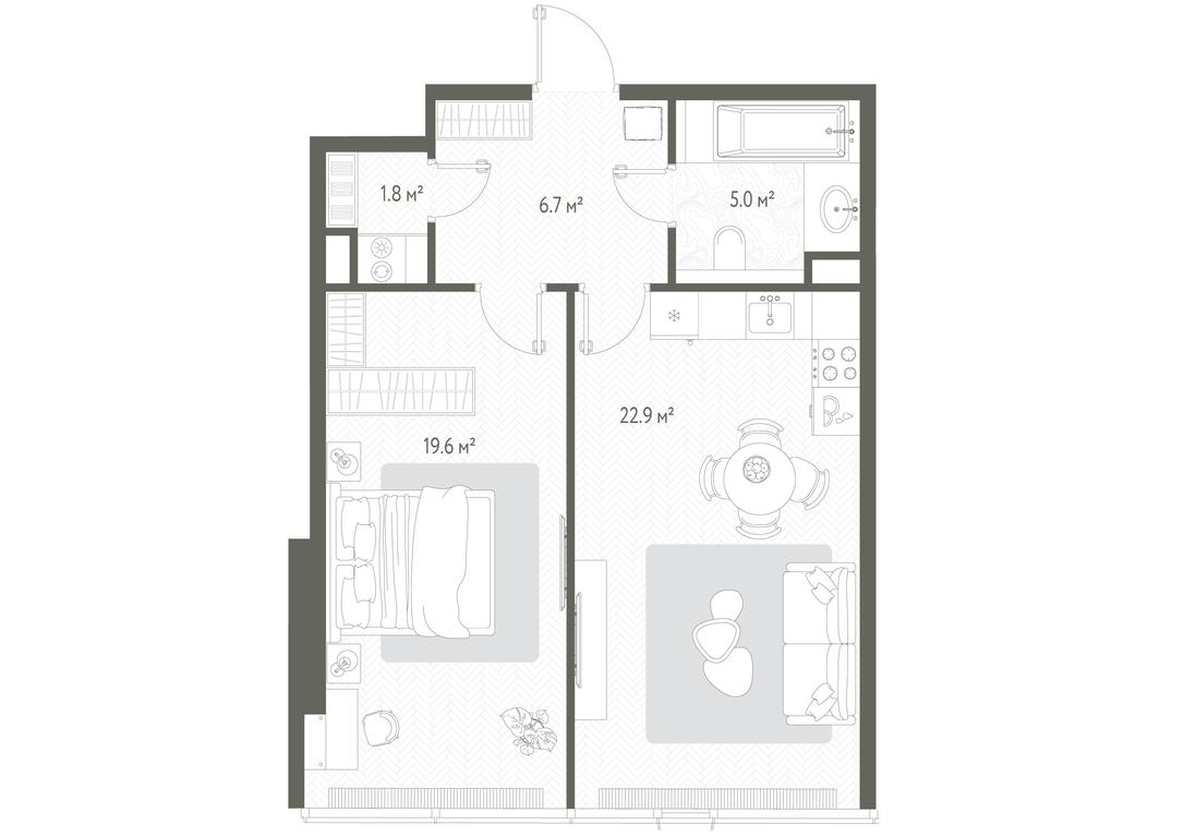 1-BD Apartment Sale, 56平方米 at One, 1st Krasnogvardeysky Drive, 11, Moscow, Russia #2 1-BD Apartment Sale, 56平方米 at One, 1st Krasnogvardeysky Drive, 11, Moscow, Russia #2