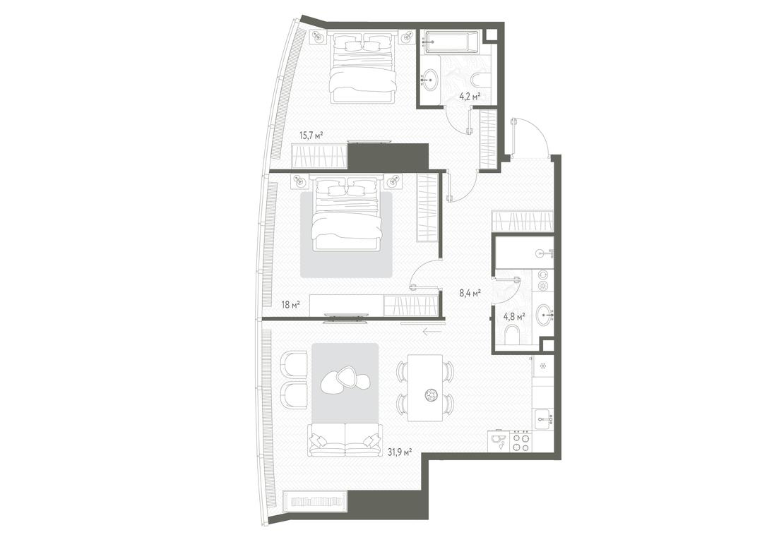 2-BD Apartment Sale, 83 sq. m. at One, 1st Krasnogvardeysky Drive, 11, Moscow, Russia #1 2-BD Apartment Sale, 83 sq. m. at One, 1st Krasnogvardeysky Drive, 11, Moscow, Russia #1