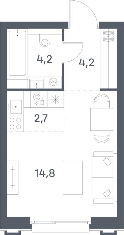Apartment Sale, 25.9平方米 at Portland, Yuzhnoportovaya Street, 42с5, Moscow, Russia #1 Apartment Sale, 25.9平方米 at Portland, Yuzhnoportovaya Street, 42с5, Moscow, Russia #1