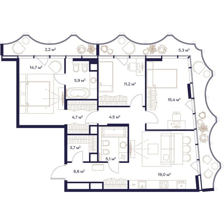 3-BD Apartment Sale, 98.3平方米 at Soyuz, Selskokhozyaystvennaya Street, Moscow, Russia #1 3-BD Apartment Sale, 98.3平方米 at Soyuz, Selskokhozyaystvennaya Street, Moscow, Russia #1