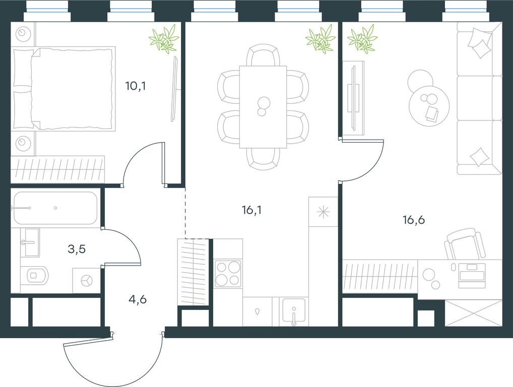 1-BD Apartment Sale, 50.9 sq. m. at Level Seligerskaya, Ilmenskiy Drive, 12, Moscow, Russia #1