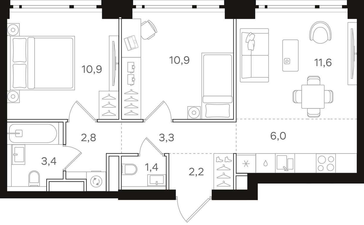2-BD Apartment Sale, 52.5 sq. m. at Mangazeja v Bogorodskom, Ivanteyevskaya Street, 25к1, Moscow, Russia #1 2-BD Apartment Sale, 52.5 sq. m. at Mangazeja v Bogorodskom, Ivanteyevskaya Street, 25к1, Moscow, Russia #1