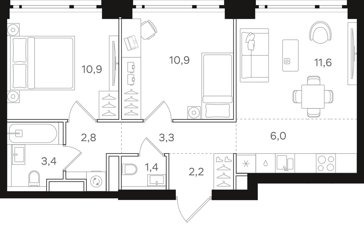 2-BD Apartment Sale, 52.5 sq. m. at Mangazeja v Bogorodskom, Ivanteyevskaya Street, 25к1, Moscow, Russia #1 2-BD Apartment Sale, 52.5 sq. m. at Mangazeja v Bogorodskom, Ivanteyevskaya Street, 25к1, Moscow, Russia #1