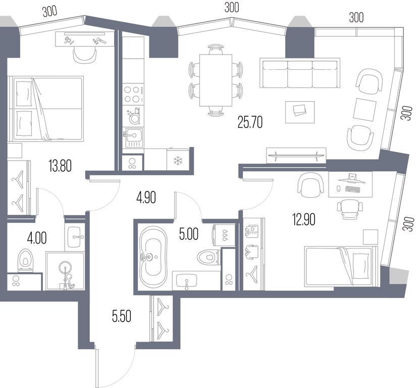 2-BD Apartment Sale, 71.8平方米 at Severny Port, Leningradskoye Highway, Moscow, Russia #1 2-BD Apartment Sale, 71.8平方米 at Severny Port, Leningradskoye Highway, Moscow, Russia #1