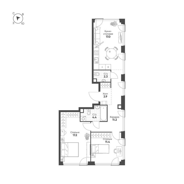 Продажа 2-комн. квартиры, 66,4 м² в ЖК «Шагал (Shagal)», Автозаводская улица, 23, Москва, Россия #1