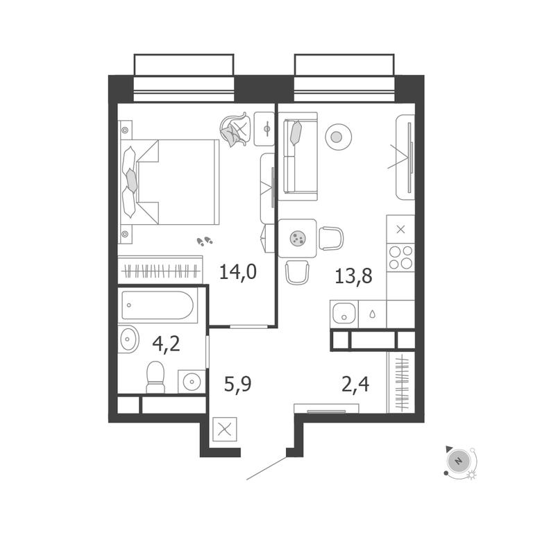 Продажа 1-комн. квартиры, 40,3 м² в ЖК «Шагал (Shagal)», Автозаводская улица, 23, Москва, Россия #1