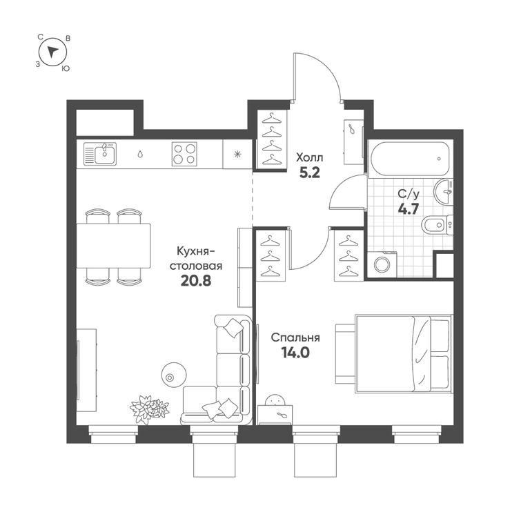 Продажа 1-комн. квартиры, 44,7 м² в ЖК «Шагал (Shagal)», Автозаводская улица, 23, Москва, Россия #1 Продажа 1-комн. квартиры, 44,7 м² в ЖК «Шагал (Shagal)», Автозаводская улица, 23, Москва, Россия #1