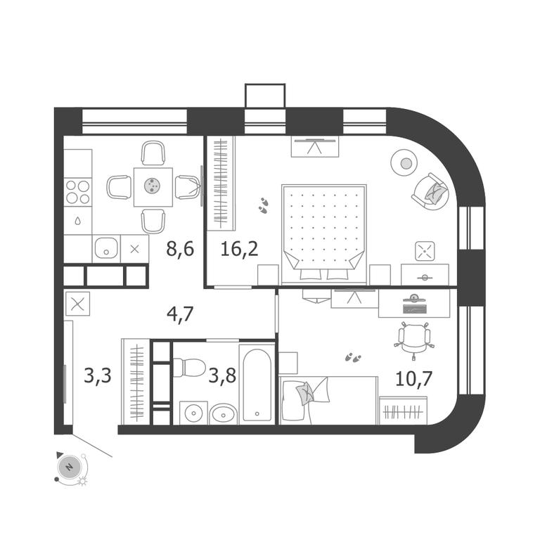 Продажа 2-комн. квартиры, 47,3 м² в ЖК «Шагал (Shagal)», Автозаводская улица, 23, Москва, Россия #1 Продажа 2-комн. квартиры, 47,3 м² в ЖК «Шагал (Shagal)», Автозаводская улица, 23, Москва, Россия #1