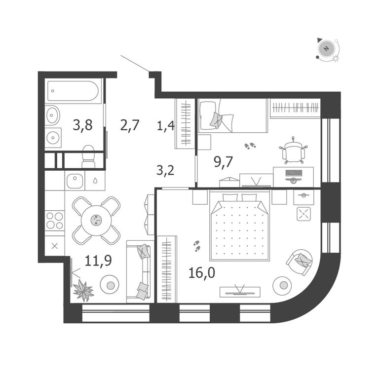 Продажа 2-комн. квартиры, 48,7 м² в ЖК «Шагал (Shagal)», Автозаводская улица, 23, Москва, Россия #1