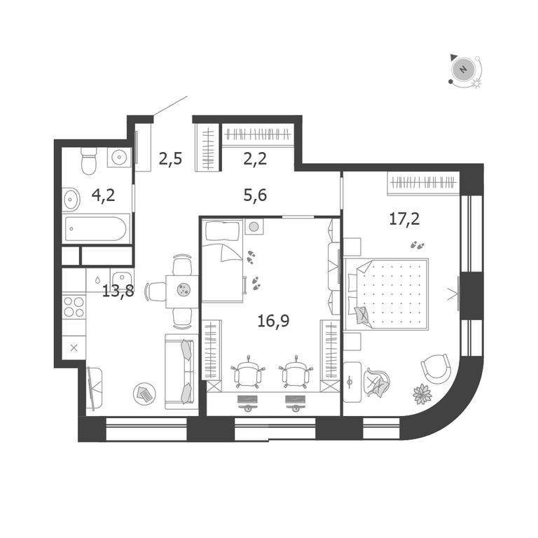 Продажа 2-комн. квартиры, 62,4 м² в ЖК «Шагал (Shagal)», Автозаводская улица, 23, Москва, Россия #1