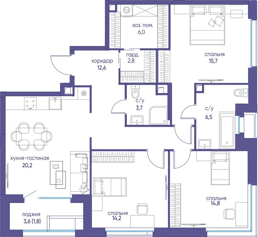 Продажа 3-комн. квартиры, 101,5 м² в ЖК «Остров», улица Нижние Мнёвники, 37Ас4, Москва, Россия #1