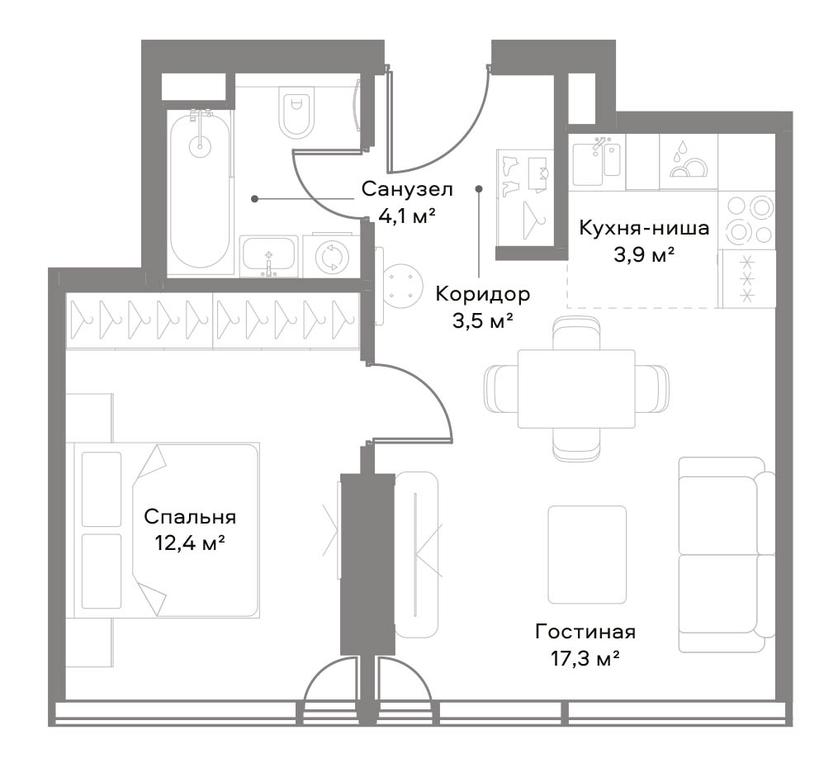 1-BD Apartment Sale, 42.6 sq. m. at Slava, Leningradskiy Avenue, 8с10, Moscow, Russia #1 1-BD Apartment Sale, 42.6 sq. m. at Slava, Leningradskiy Avenue, 8с10, Moscow, Russia #1