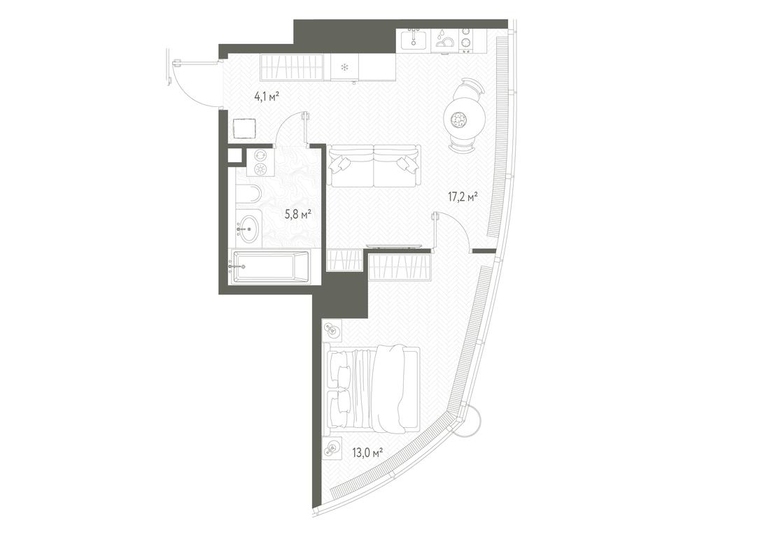 1-BD Apartment Sale, 40.1 sq. m. at One, 1st Krasnogvardeysky Drive, 11, Moscow, Russia #1 1-BD Apartment Sale, 40.1 sq. m. at One, 1st Krasnogvardeysky Drive, 11, Moscow, Russia #1