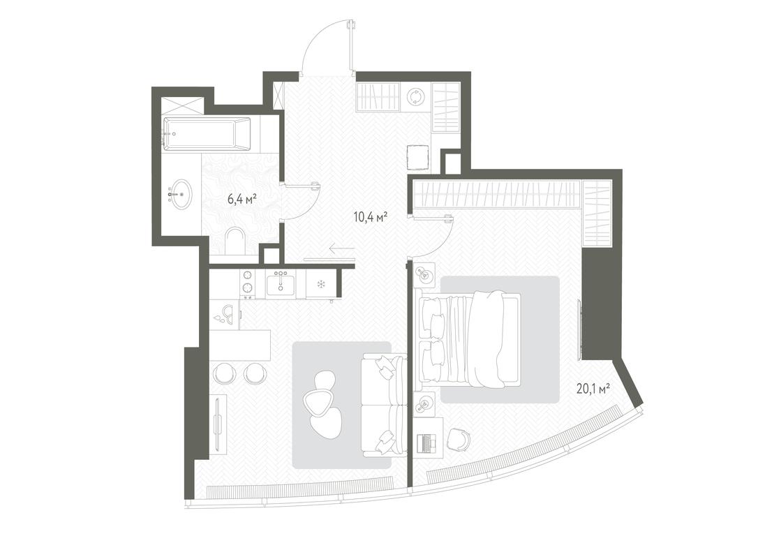 1-BD Apartment Sale, 53.8 sq. m. at One, 1st Krasnogvardeysky Drive, 11, Moscow, Russia #1 1-BD Apartment Sale, 53.8 sq. m. at One, 1st Krasnogvardeysky Drive, 11, Moscow, Russia #1