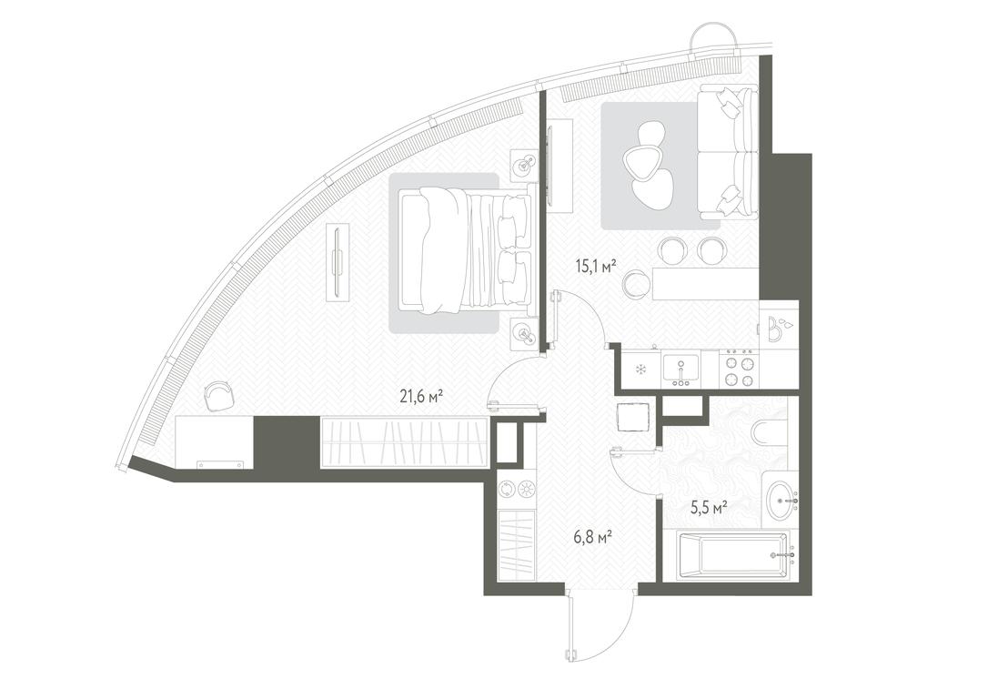 1-BD Apartment Sale, 49平方米 at One, 1st Krasnogvardeysky Drive, 11, Moscow, Russia #1 1-BD Apartment Sale, 49平方米 at One, 1st Krasnogvardeysky Drive, 11, Moscow, Russia #1