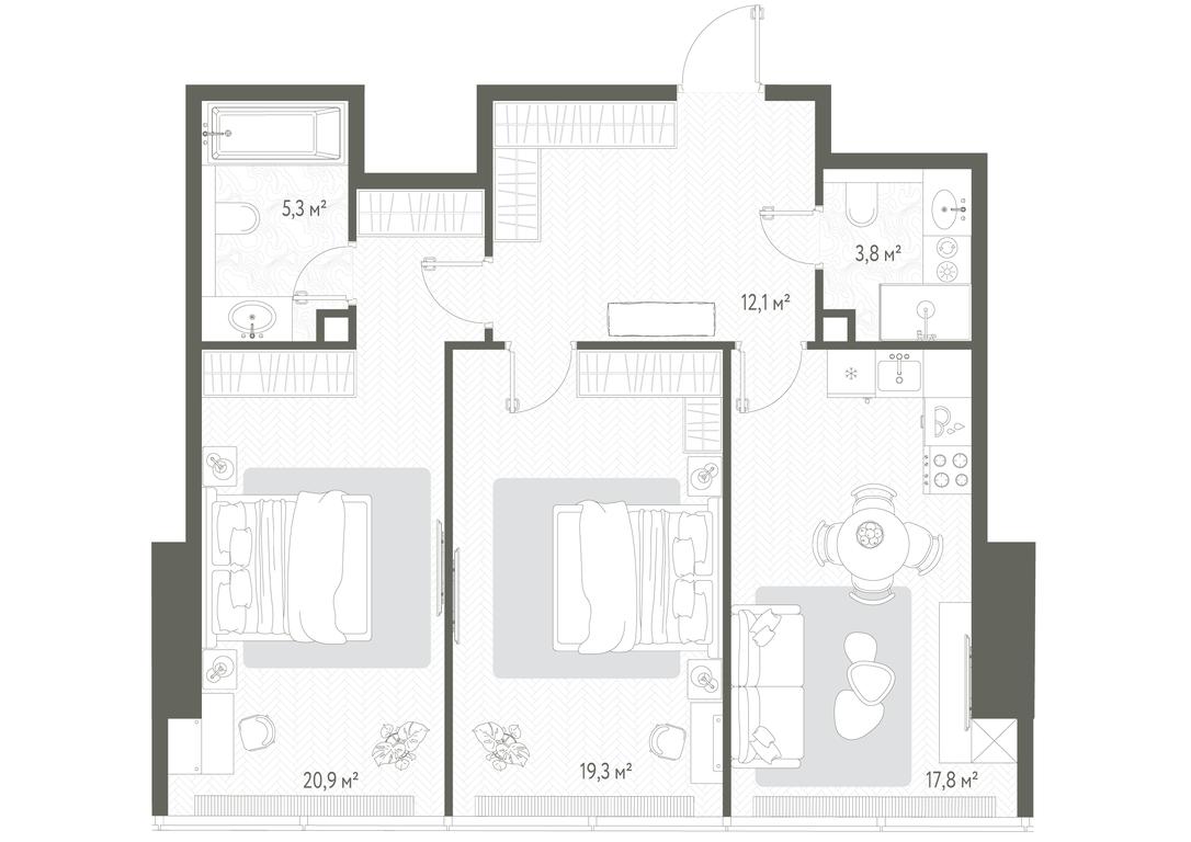 2-BD Apartment Sale, 79.2 sq. m. at One, 1st Krasnogvardeysky Drive, 11, Moscow, Russia #1 2-BD Apartment Sale, 79.2 sq. m. at One, 1st Krasnogvardeysky Drive, 11, Moscow, Russia #1