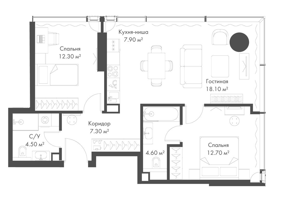 2-BD Apartment Sale, 67.4平方米 at Slava, Leningradskiy Avenue, 8с10, Moscow, Russia #1 2-BD Apartment Sale, 67.4平方米 at Slava, Leningradskiy Avenue, 8с10, Moscow, Russia #1