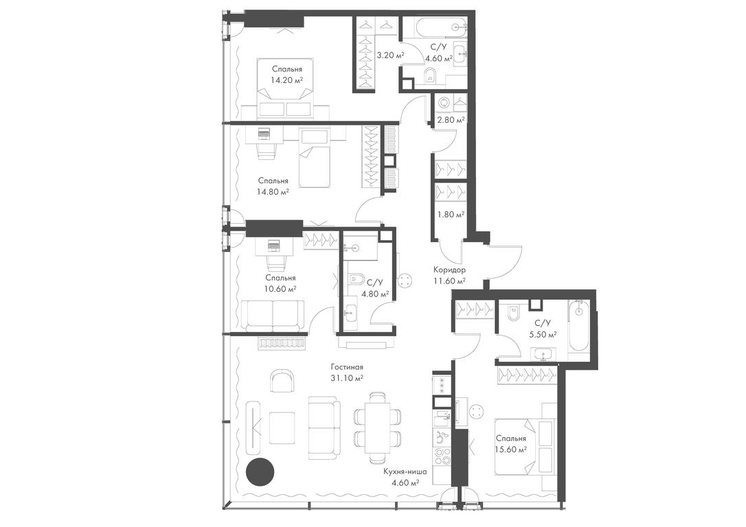 4-BD Apartment Sale, 125.2平方米 at Slava, Leningradskiy Avenue, 8с10, Moscow, Russia #1 4-BD Apartment Sale, 125.2平方米 at Slava, Leningradskiy Avenue, 8с10, Moscow, Russia #1