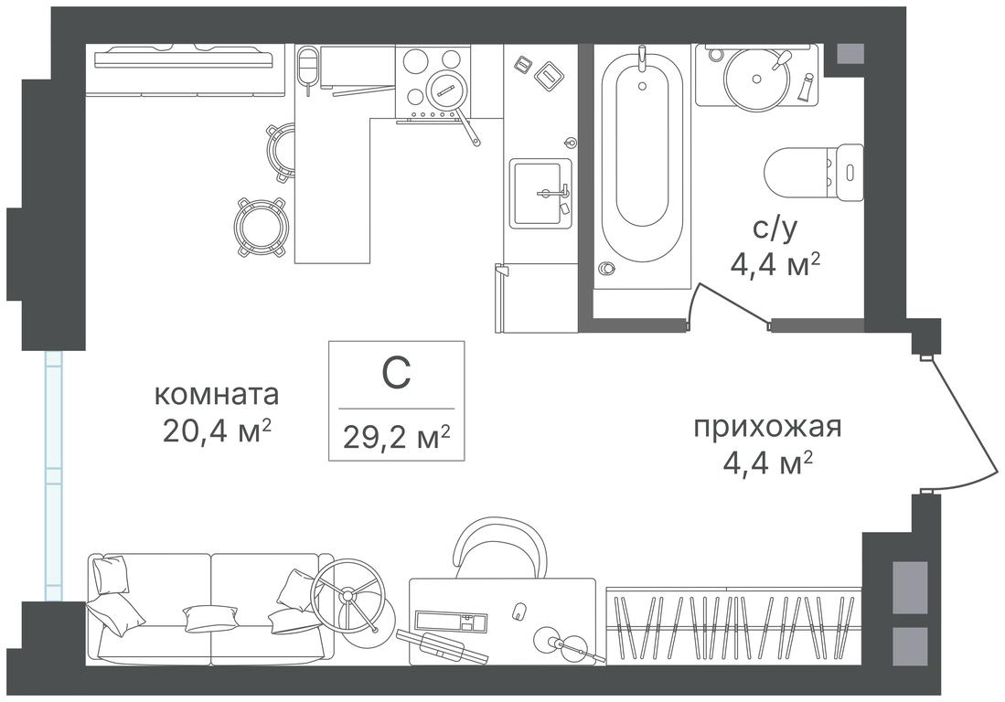 Apartment Sale, 29.3平方米 at Mikhalkovskiy, Mikhalkovskaya Street, 48, Moscow, Russia #1 Apartment Sale, 29.3平方米 at Mikhalkovskiy, Mikhalkovskaya Street, 48, Moscow, Russia #1