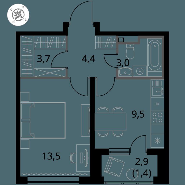 1-BD Apartment Sale, 35.5 sq. m. at Pervy Donskoj, zhiloy mikrorayon Sapronovo, derevnya Sapronovo, Leninskiy City District, Moscow Region, Russia #1 1-BD Apartment Sale, 35.5 sq. m. at Pervy Donskoj, zhiloy mikrorayon Sapronovo, derevnya Sapronovo, Leninskiy City District, Moscow Region, Russia #1