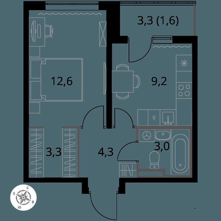 1-BD Apartment Sale, 34平方米 at Pervy Donskoj, zhiloy mikrorayon Sapronovo, derevnya Sapronovo, Leninskiy City District, Moscow Region, Russia #1 1-BD Apartment Sale, 34平方米 at Pervy Donskoj, zhiloy mikrorayon Sapronovo, derevnya Sapronovo, Leninskiy City District, Moscow Region, Russia #1