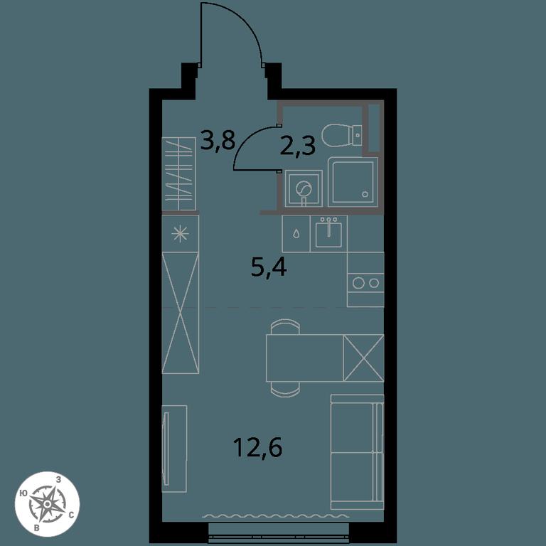 Apartment Sale, 24.1平方米 at Pervy Donskoj, zhiloy mikrorayon Sapronovo, derevnya Sapronovo, Leninskiy City District, Moscow Region, Russia #1 Apartment Sale, 24.1平方米 at Pervy Donskoj, zhiloy mikrorayon Sapronovo, derevnya Sapronovo, Leninskiy City District, Moscow Region, Russia #1