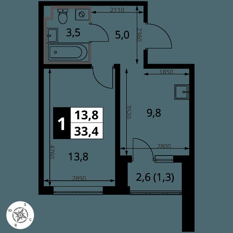 Продажа 1-комн. квартиры, 33,4 м² в ЖК «Первый Донской», жилой микрорайон Сапроново, деревня Сапроново, Ленинский городской округ, Московская область, Россия #2 Продажа 1-комн. квартиры, 33,4 м² в ЖК «Первый Донской», жилой микрорайон Сапроново, деревня Сапроново, Ленинский городской округ, Московская область, Россия #2