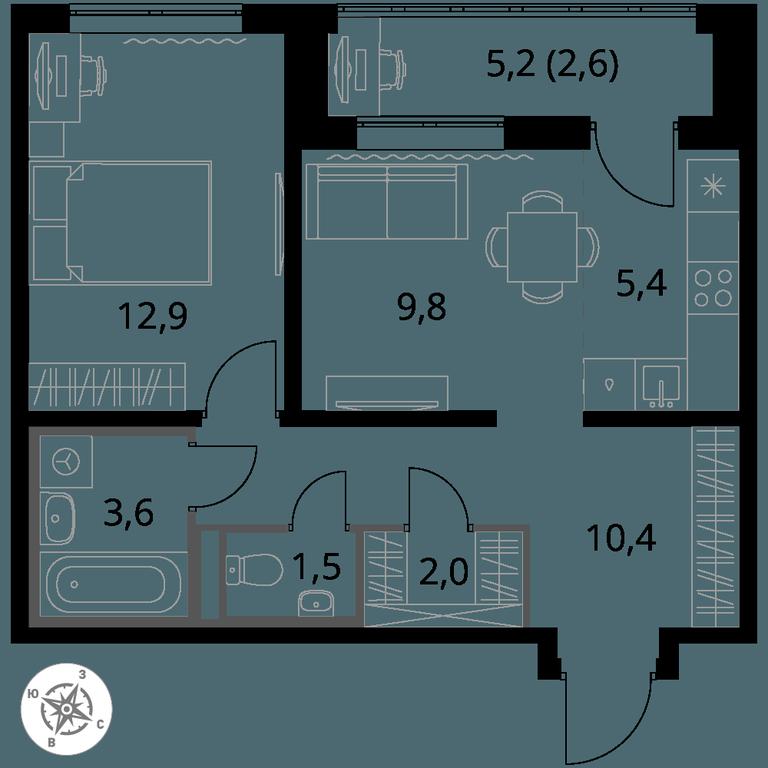 Продажа 2-комн. квартиры, 48,2 м² в ЖК «Первый Донской», жилой микрорайон Сапроново, деревня Сапроново, Ленинский городской округ, Московская область, Россия #1 Продажа 2-комн. квартиры, 48,2 м² в ЖК «Первый Донской», жилой микрорайон Сапроново, деревня Сапроново, Ленинский городской округ, Московская область, Россия #1