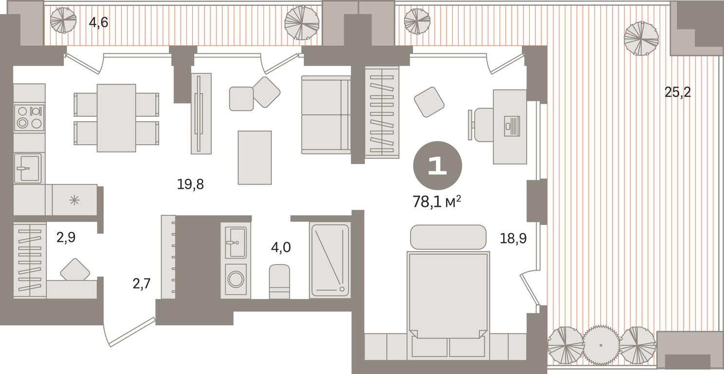 1-BD Apartment Sale, 77.9平方米 at Kvartal Izdanie, Perovskoye Highway, Moscow, Russia #1 1-BD Apartment Sale, 77.9平方米 at Kvartal Izdanie, Perovskoye Highway, Moscow, Russia #1