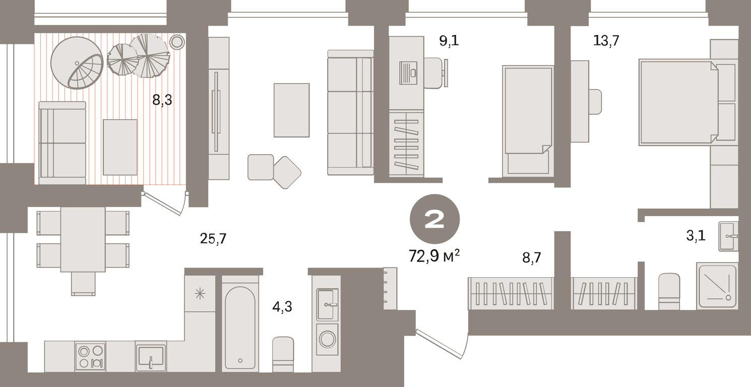 2-BD Apartment Sale, 72.9 sq. m. at Kvartal Izdanie, Perovskoye Highway, Moscow, Russia #1 2-BD Apartment Sale, 72.9 sq. m. at Kvartal Izdanie, Perovskoye Highway, Moscow, Russia #1