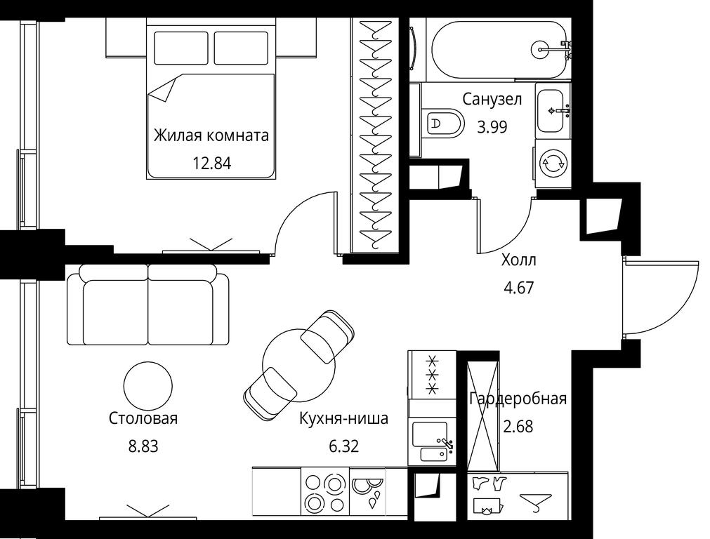 1-BD Apartment Sale, 39.33 sq. m. at City Bay, Volokolamskoye Highway, 95с3, Moscow, Russia #1 1-BD Apartment Sale, 39.33 sq. m. at City Bay, Volokolamskoye Highway, 95с3, Moscow, Russia #1