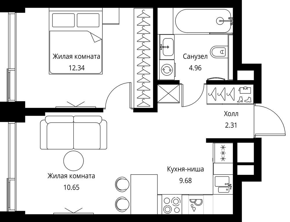 1-BD Apartment Sale, 39.94 sq. m. at City Bay, Volokolamskoye Highway, 95с3, Moscow, Russia #1 1-BD Apartment Sale, 39.94 sq. m. at City Bay, Volokolamskoye Highway, 95с3, Moscow, Russia #1