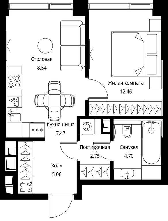 1-BD Apartment Sale, 40.98平方米 at City Bay, Volokolamskoye Highway, 95с3, Moscow, Russia #1 1-BD Apartment Sale, 40.98平方米 at City Bay, Volokolamskoye Highway, 95с3, Moscow, Russia #1