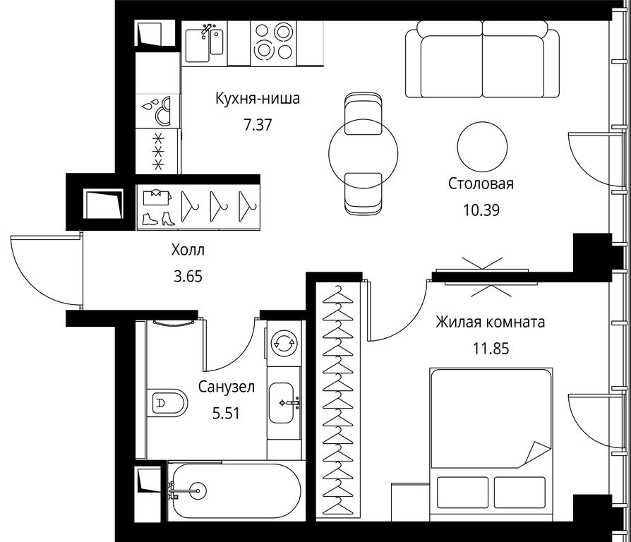 1-BD Apartment Sale, 38.77平方米 at City Bay, Volokolamskoye Highway, 95с3, Moscow, Russia #1 1-BD Apartment Sale, 38.77平方米 at City Bay, Volokolamskoye Highway, 95с3, Moscow, Russia #1