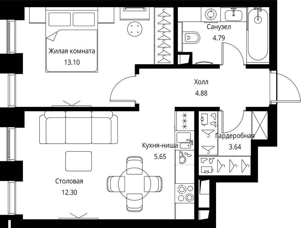1-BD Apartment Sale, 44.36平方米 at City Bay, Volokolamskoye Highway, 95с3, Moscow, Russia #1 1-BD Apartment Sale, 44.36平方米 at City Bay, Volokolamskoye Highway, 95с3, Moscow, Russia #1