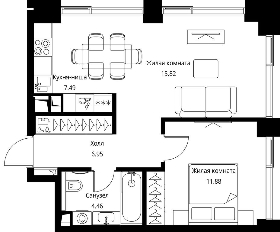 1-BD Apartment Sale, 46.6 sq. m. at City Bay, Volokolamskoye Highway, 95с3, Moscow, Russia #1 1-BD Apartment Sale, 46.6 sq. m. at City Bay, Volokolamskoye Highway, 95с3, Moscow, Russia #1