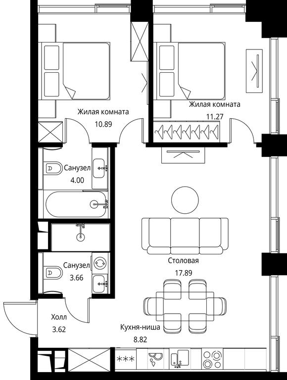 Продажа 2-комн. квартиры, 60,15 м² в ЖК «Сити Бэй (City Bay)», Волоколамское шоссе, 95с3, Москва, Россия #1 Продажа 2-комн. квартиры, 60,15 м² в ЖК «Сити Бэй (City Bay)», Волоколамское шоссе, 95с3, Москва, Россия #1