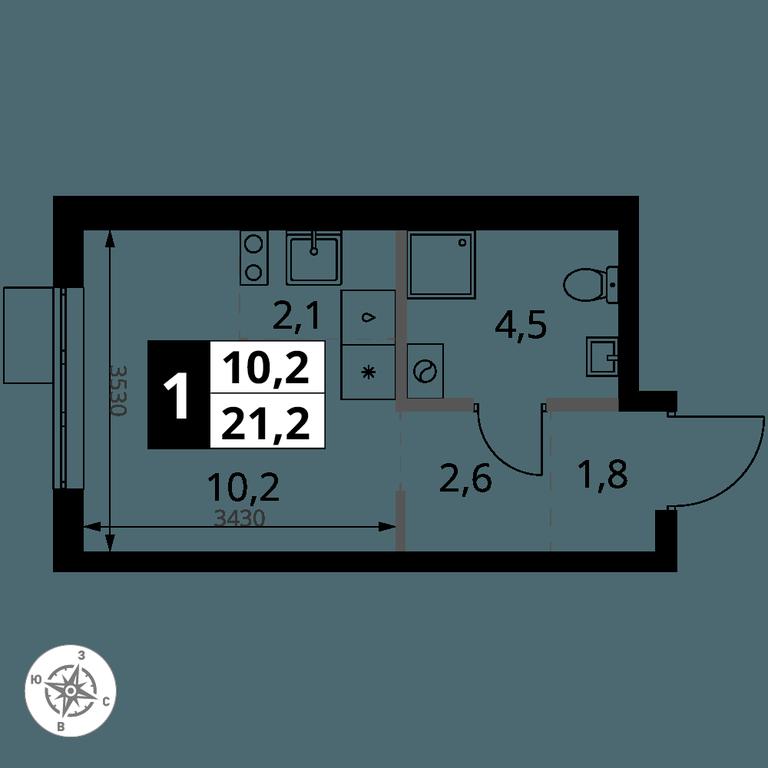Apartment Sale, 21.2 sq. m. at 1 Yasenevskij, Kvartal № 24, Mosrentgen Settlement, Moscow, Russia #1 Apartment Sale, 21.2 sq. m. at 1 Yasenevskij, Kvartal № 24, Mosrentgen Settlement, Moscow, Russia #1