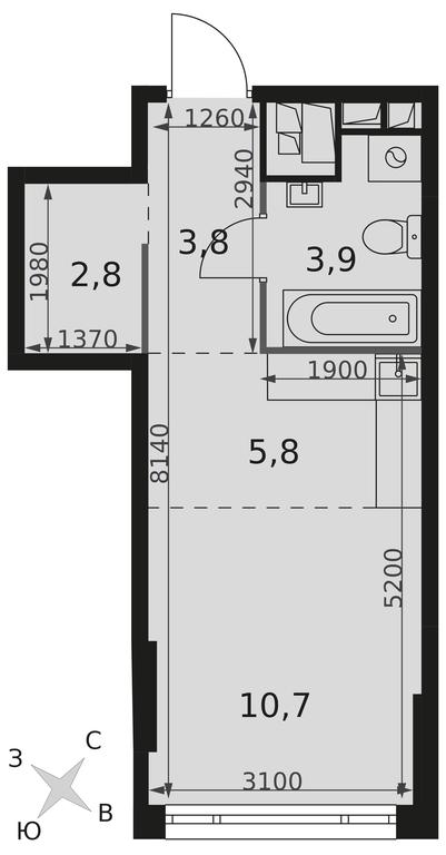 Apartment Sale, 27平方米 at Rotterdam, Varshavskoye Highway, 37Ак1с2, Moscow, Russia #2