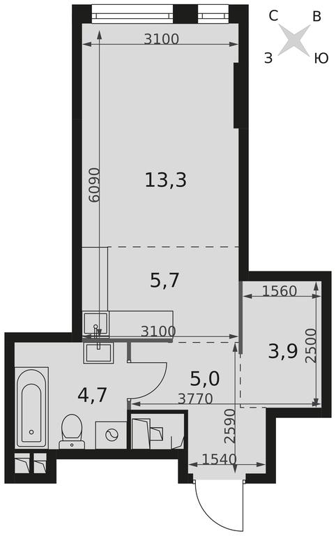 Apartment Sale, 32.6 sq. m. at Rotterdam, Varshavskoye Highway, 37Ак1с2, Moscow, Russia #2