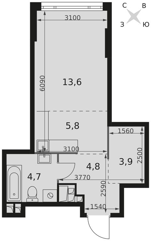 Apartment Sale, 32.8 sq. m. at Rotterdam, Varshavskoye Highway, 37Ак1с2, Moscow, Russia #2