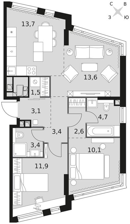 3-BD Apartment Sale, 68平方米 at Rotterdam, Varshavskoye Highway, 37Ак1с2, Moscow, Russia #1 3-BD Apartment Sale, 68平方米 at Rotterdam, Varshavskoye Highway, 37Ак1с2, Moscow, Russia #1