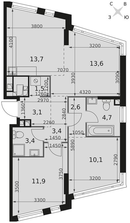 3-BD Apartment Sale, 68平方米 at Rotterdam, Varshavskoye Highway, 37Ак1с2, Moscow, Russia #2 3-BD Apartment Sale, 68平方米 at Rotterdam, Varshavskoye Highway, 37Ак1с2, Moscow, Russia #2